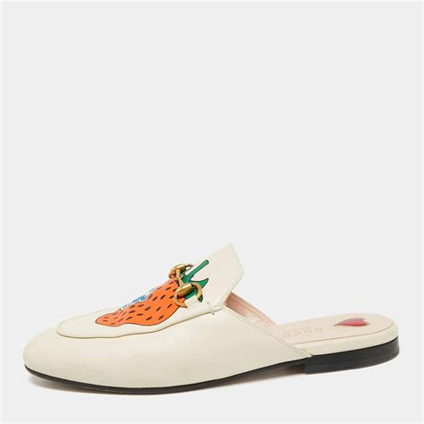 gucci strawberry princetown|Gucci Mules for Women .